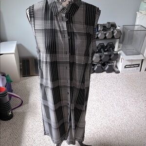 Brooks Brothers black and white sleeveless dress size L